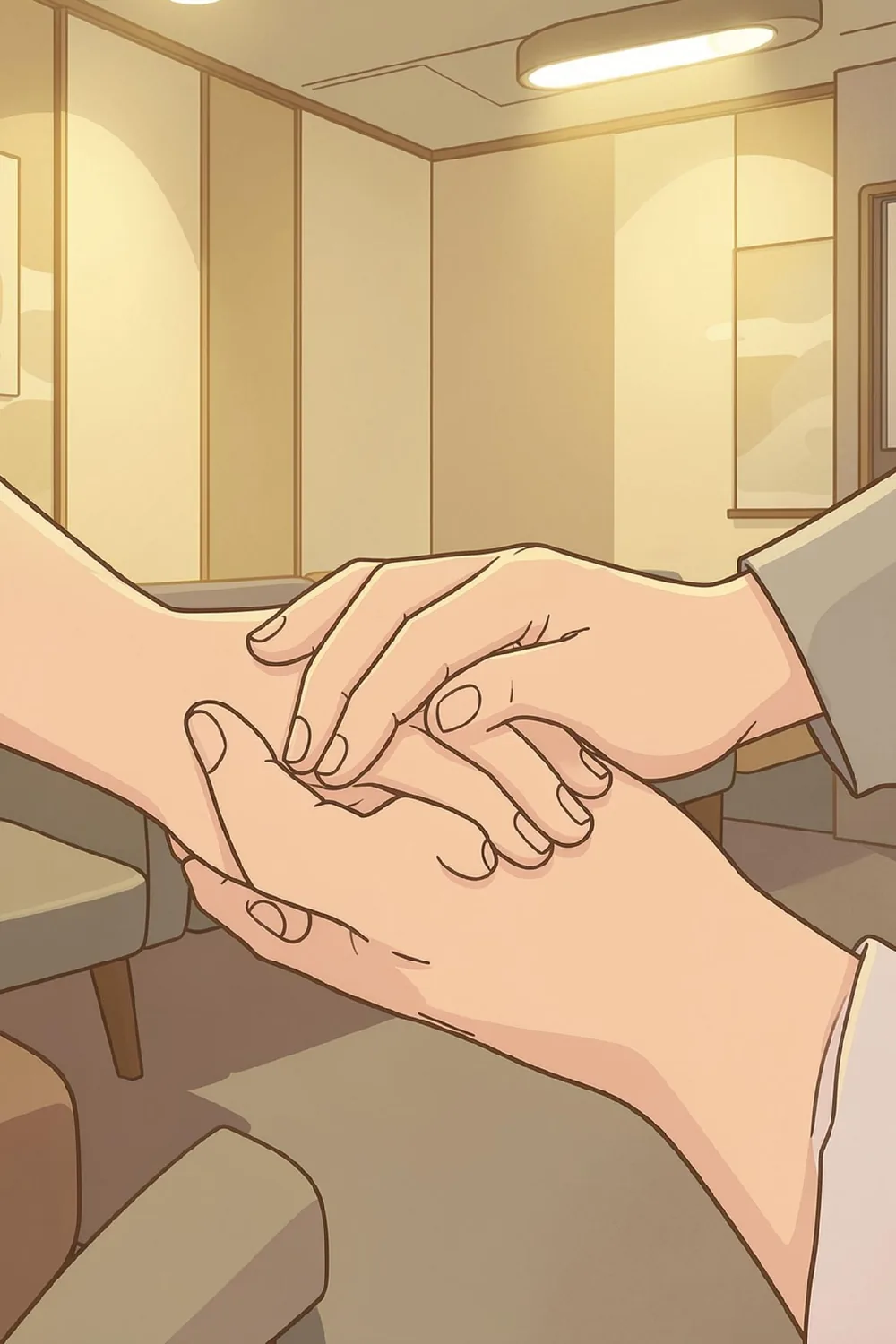 One person offering a helping hand to another