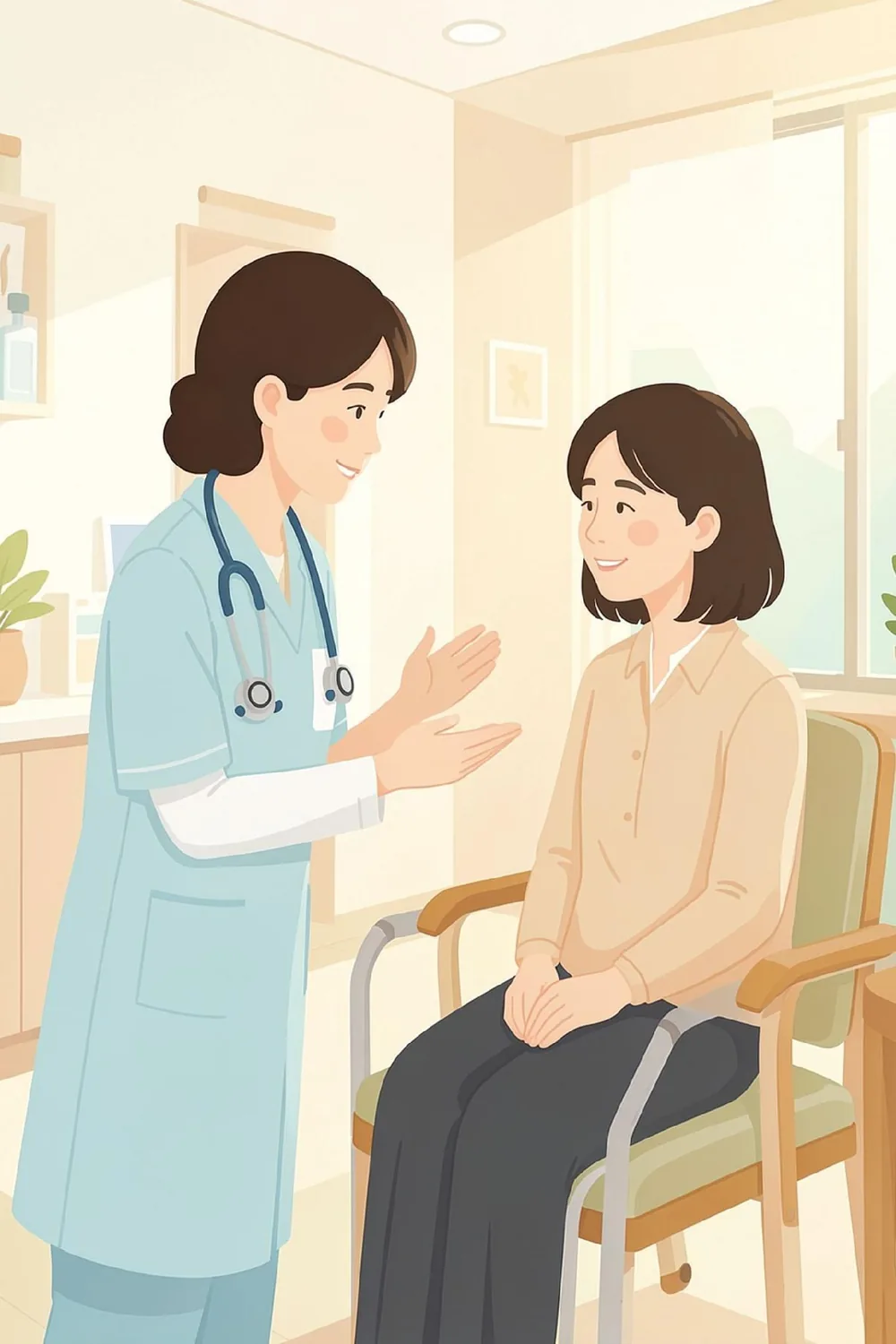 A healthcare professional providing attentive care to a patient